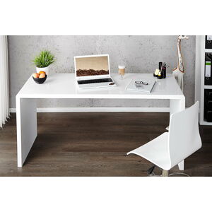 LuxD Kancelářský stůl Barter 140cm bílý vysoký lesk