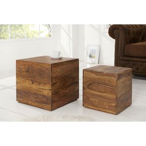 LuxD Dizajnové stolky Timber kostky z masívního dřeva