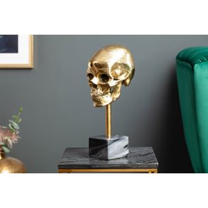 LuxD Dekorační předmět Lebka 35 cm zlatý - Skladem