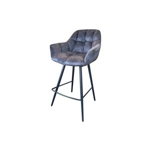 LuxD Designová barová otočná židle Vallerina šedý samet