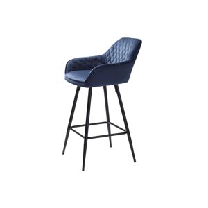 Furniria Designová barová židle Dana modrý samet - Skladem