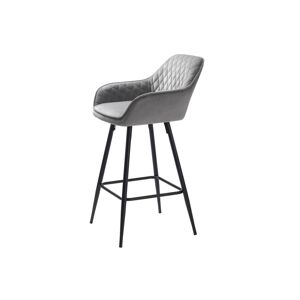 Furniria Designová barová židle Dana šedý samet