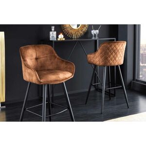 LuxD Designová barová židle Natasha hnědý samet