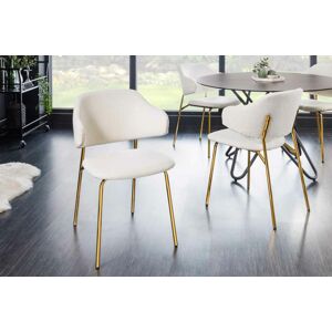 LuxD Designová jídelní židle Takuya bílá / zlatá