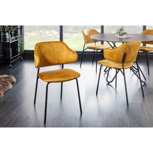 LuxD Designová jídelní židle Takuya hořčicový samet