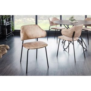 LuxD Designová jídelní židle Takuya šampaňský samet