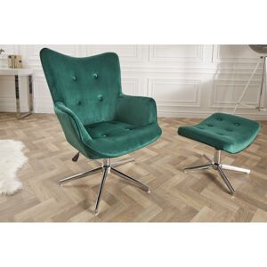 LuxD Designová otočná židle Joe - zelený samet