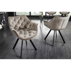 LuxD Designová otočná židle Kiara šampaňský samet