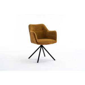LuxD Designová otočná židle Rahiq hořčičný samet