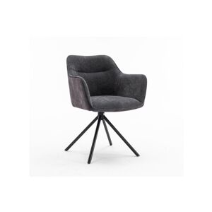 LuxD Designová otočná židle Rahiq tmavě šedý samet