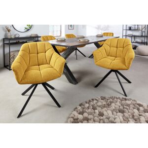 LuxD Designová otočná židle Vallerina hořčicová žlutá