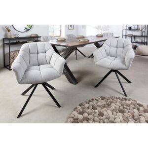 LuxD Designová otočná židle Vallerina světle šedá