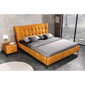LuxD Designová postel Bailey 160 x 200 cm hořčičný samet
