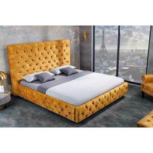 LuxD 28458 Designová postel Laney 160 x 200 cm hořčicový samet