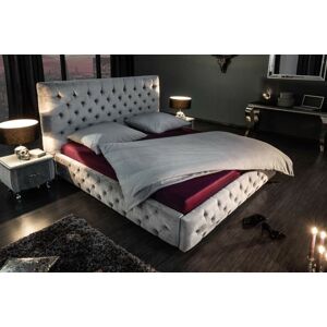 LuxD 22859 Designová postel Laney 160x200 cm šedý samet závěsné svítidlo