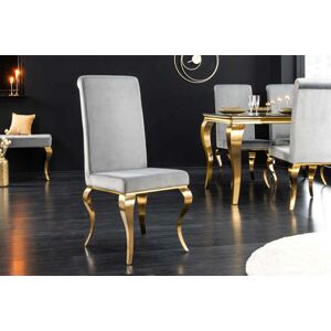LuxD Designová židle Rococo šedá / zlatá