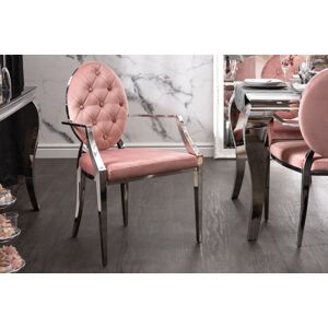 LuxD Designová židle s opěrkami Rococo II růžová