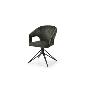 LuxD Designová otočná židle Age tmavě zelený samet