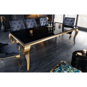 LuxD Designový jídelní stůl Rococo 200 cm černý / zlatý