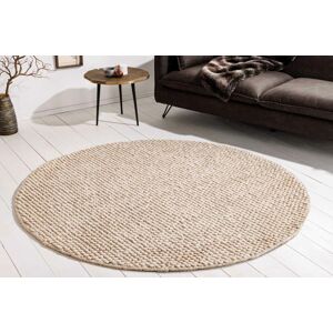 LuxD Designový kulatý koberec Arabella 150 cm béžový