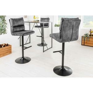 LuxD Designová barová otočná židle Frank tmavě šedý samet