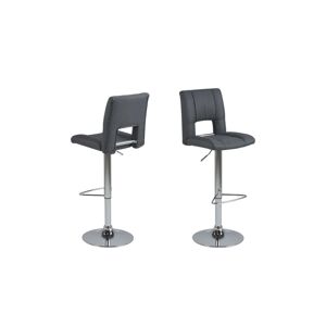 Dkton Designová barová židle Almonzo tmavě šedá / chromová