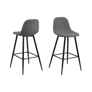Dkton Designová barová židle Nayeli světle šedá a černá 91 cm - Skladem