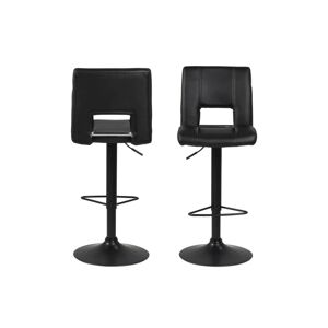 Dkton Designová barová židle Nerine černá-ekokůže