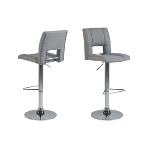 Dkton Designová barová židle Nerine světle šedá a chromová