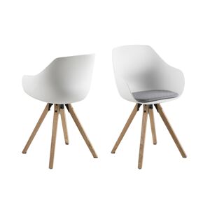 Dkton Designová jídelní židle Alphonse bílá / přírodní