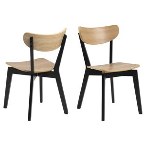 Dkton Designová jídelna židle Nieves černá a přírodní
