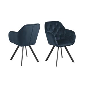 Dkton Designová otočná židle Aletris tmavě modrá