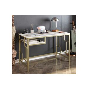 Sofahouse Designový psací stůl Yaiza 120 cm bílo-zlatý - Skladem