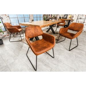 LuxD Dizajnová židle Derrick hnědá Antik
