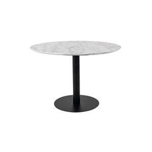 Norddan Kulatý jídelní stůl Kane 110 cm imitace mramoru / černý