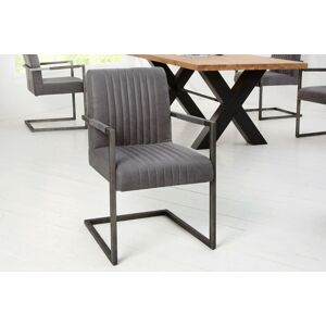 LuxD Konzolová židle Boss s područkami, vintage šedá