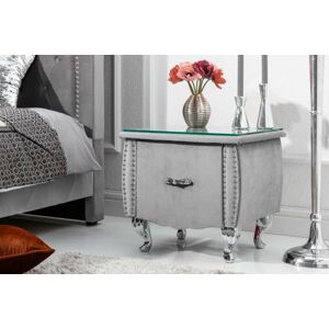 LuxD Noční stolek Spectacular, 45 cm, stříbrno-šedý