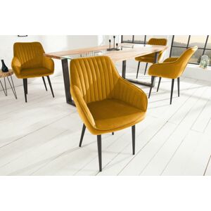 LuxD Designová židle Esmeralda, hořčicová žlutá