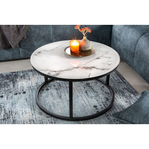 LuxD Designový odkládací stolek Latrisha 60 cm bílý - vzor mramor - Skladem