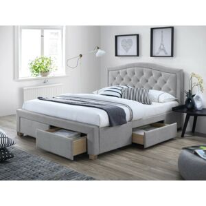 Signal Čalouněná postel ELECTRA 160 x 200 cm barva šedá / dub