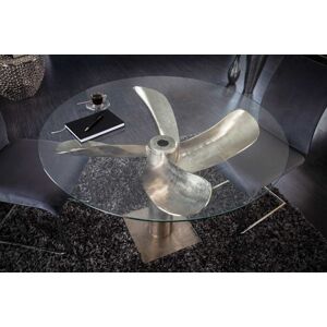 LuxD Designový jídelní stůl Propeller 94 cm stříbrný